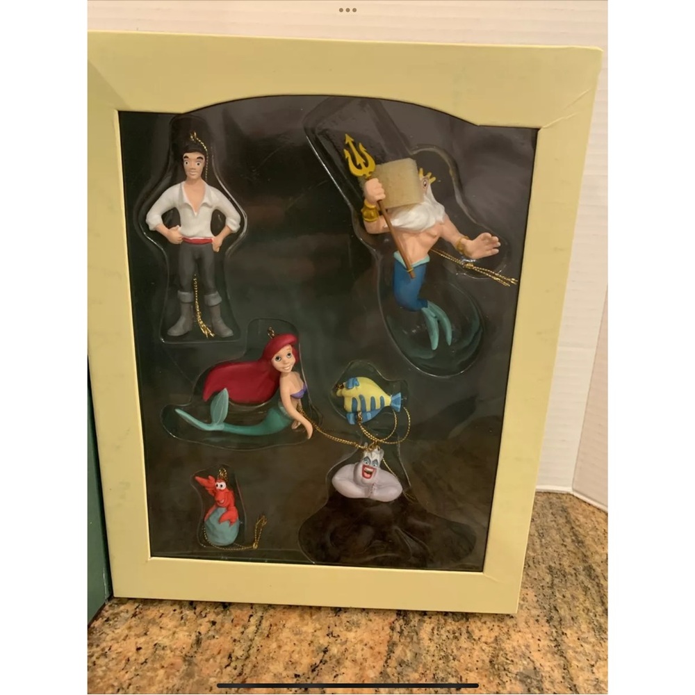 RARE DISCONT. Disney VTG Christmas Storybook Ornaments 6 Grolier Little Mermaid